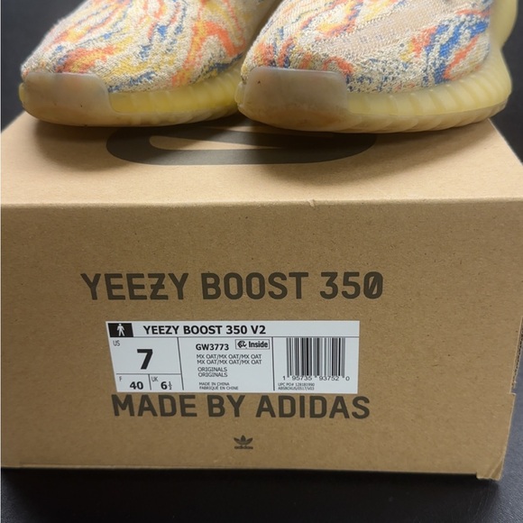 Yeezy Adidas Sneakers in Beige, Orange, and Blue - Picture 2 of 5